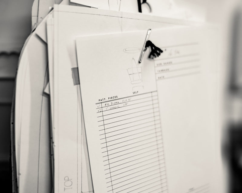 Pattern pieces, cut list