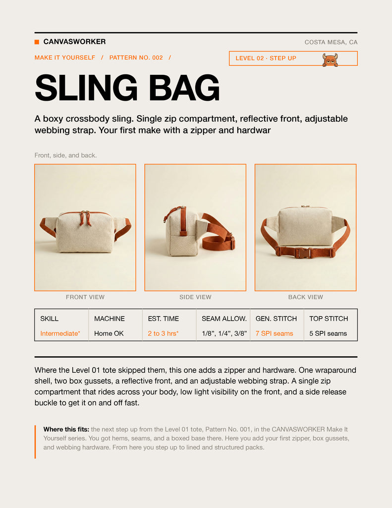 Sling Bag Pattern - Downloadable PDF